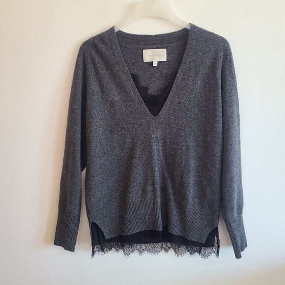 Brochu Walker Women's Lace Vee Looker Pullover Large Dark Charcoal